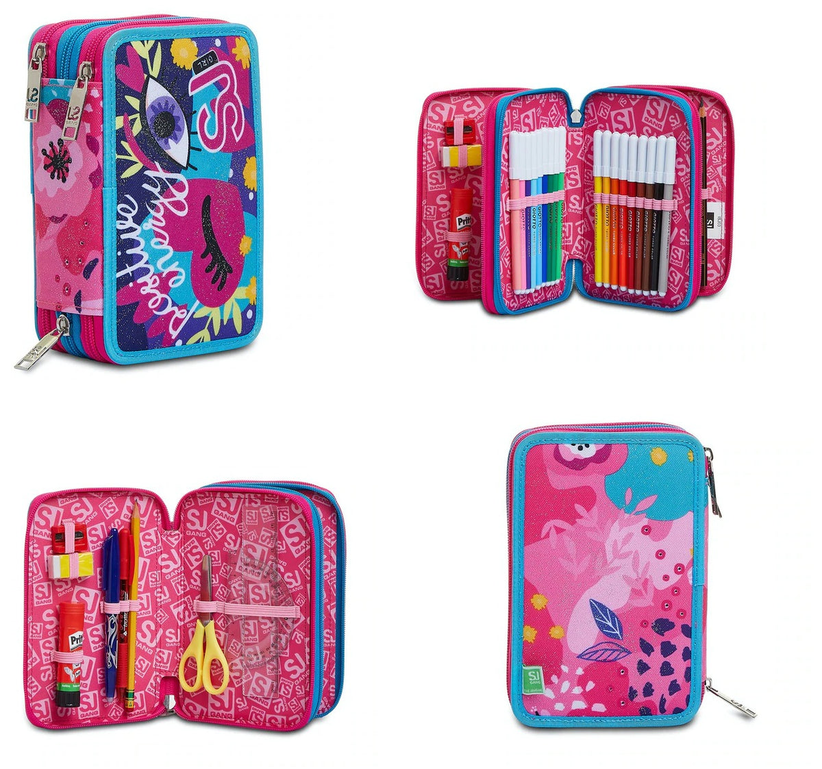 Astuccio Completo 3 Zip Seven SJ Girl Facce da SJ