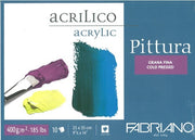 Album Blocco Pittura Fabriano Acrilico Grana Fina 25x35cm 400g/m² 10 Fogli