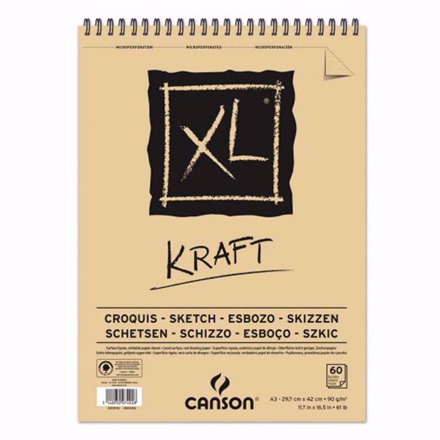 Album Blocco XL Kraft Schizzo Canson Microperforato A3 90g/m² 60 Fogli