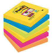 Post-It Bigliettini Adesivi Super Sticky 76x76mm 6 Blocchi 90 Fogli Color Rio De Janeiro