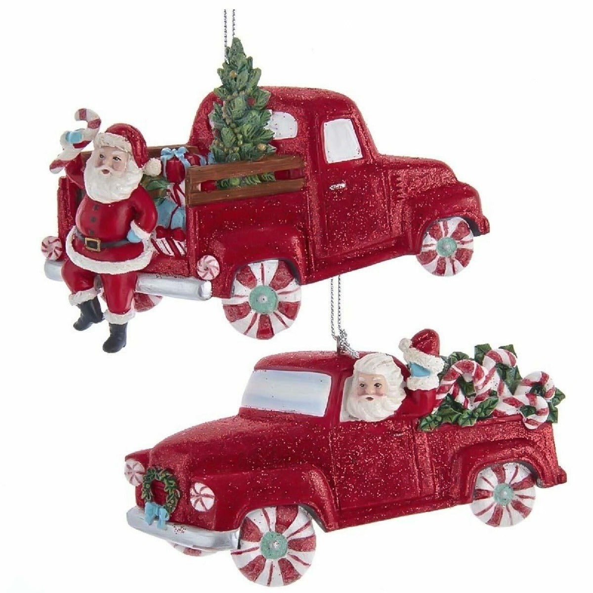 Addobbo Albero Natale Babbo Natale In Pick-Up 8.5CM
