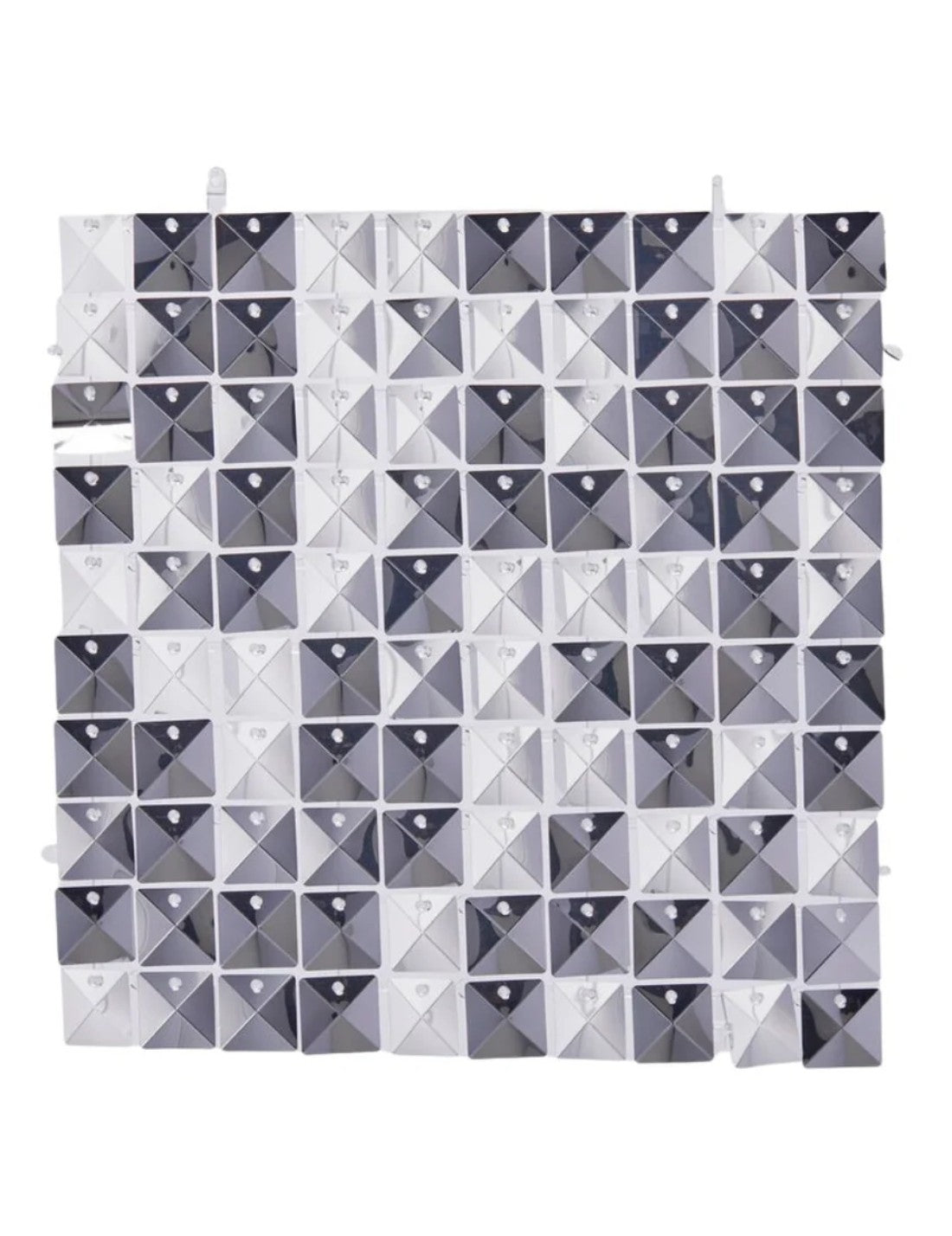 Tenda Quadrata A Spicchi Glitter Argento 30cm