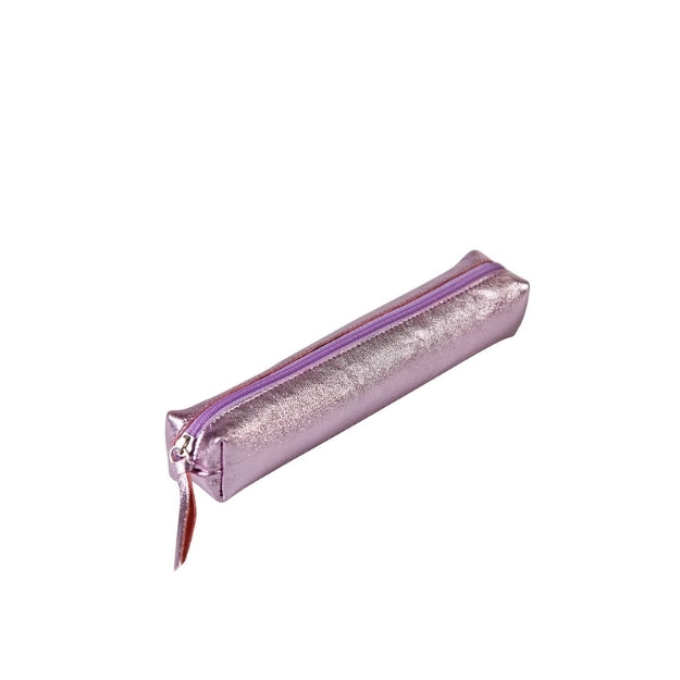 Astuccio Portapenne Lilla In Pelle