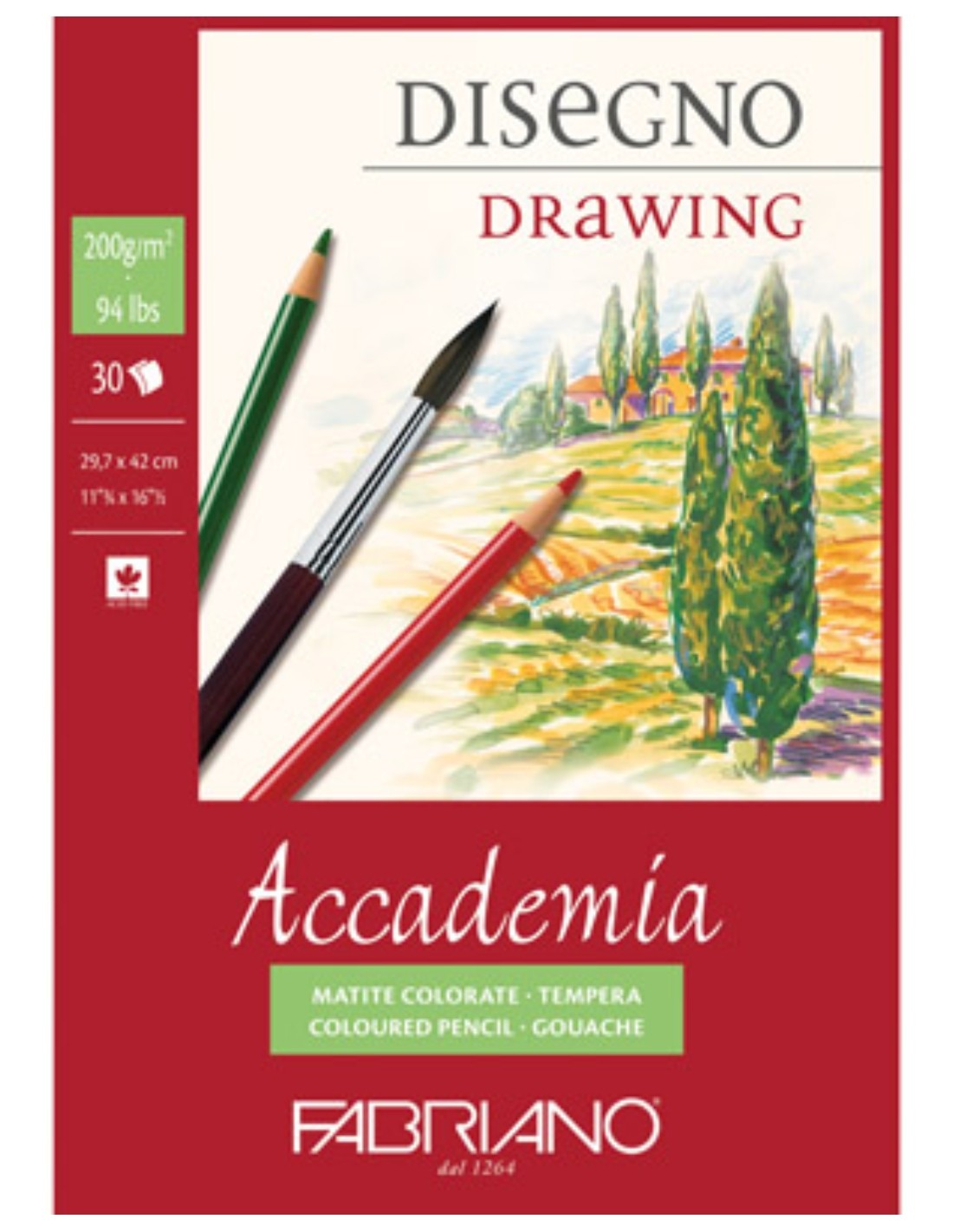Album Blocco Collato Da Disegno Fabriano Accademia A3 200g 30 Fogli