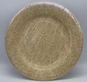 Piatti Di Carta Natalizi Gialli Con Ornamenti 20CM 8PZ