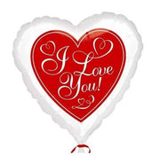 Palloncino Sagomato Cuore Bianco e Rosso "I Love You" 43cm