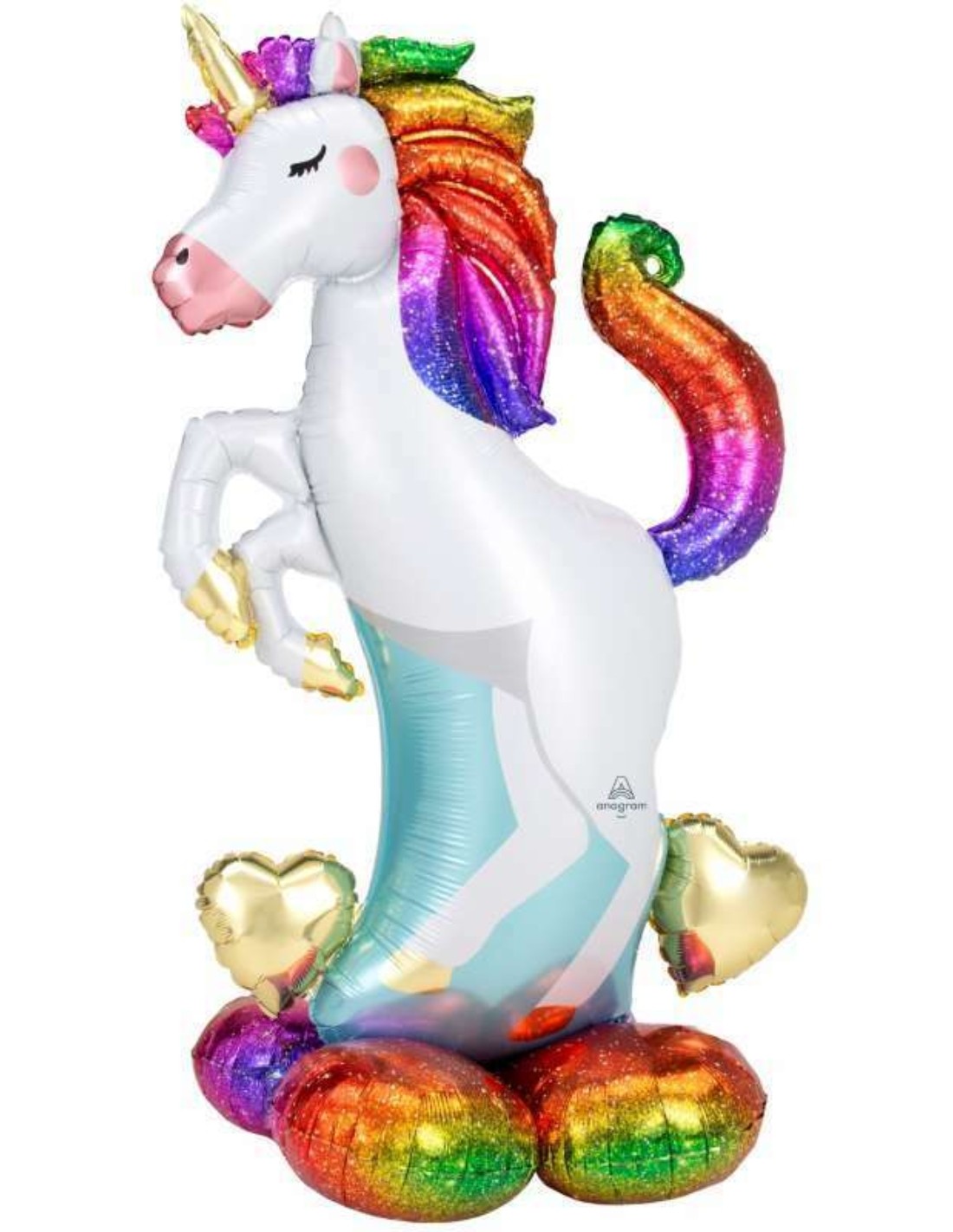 Palloncino Per Feste Unicorno Glitter 55" 139cm Mylar