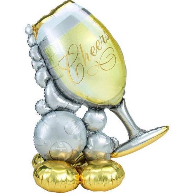 Palloncino Metalfoil Bicchiere Champagne 51" 134cm