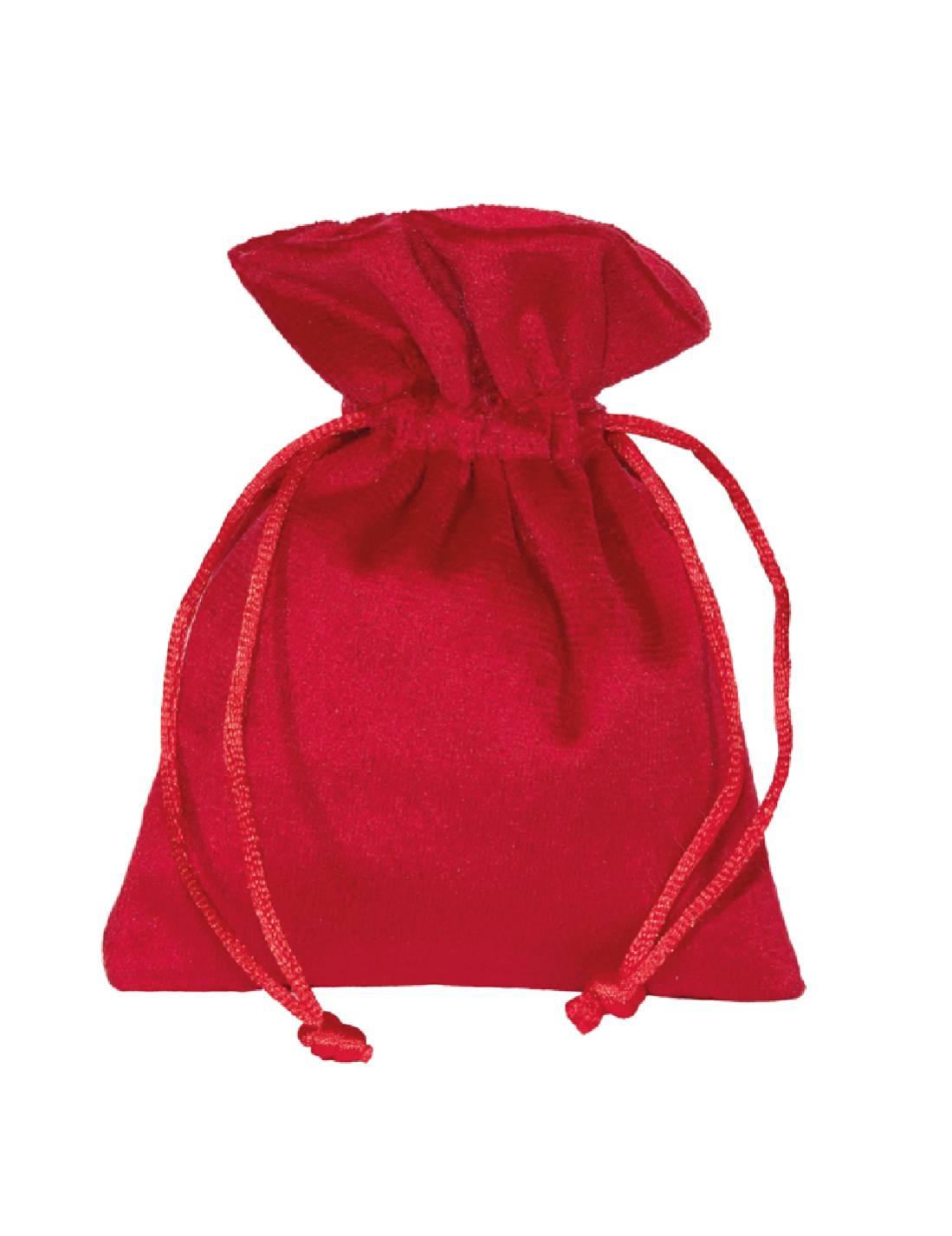 Sacchetto Velluto Rosso Con Tiranti 10cm