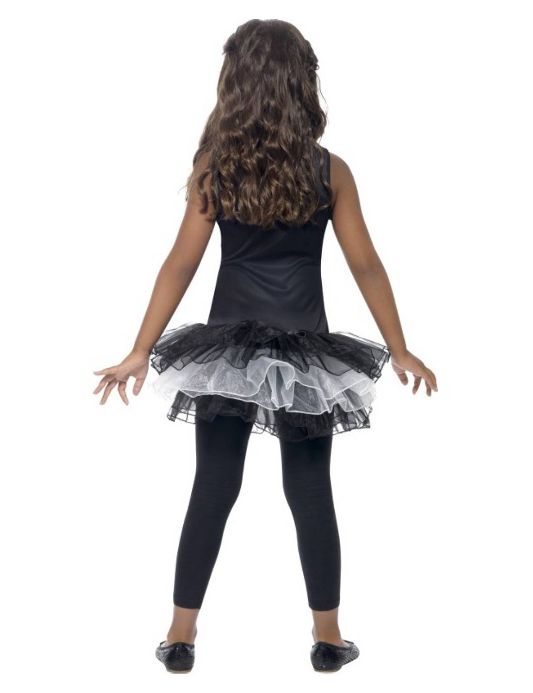 Costume Di Halloween Scheletro Tutù Bambina Tg.M/ 7-9 Anni