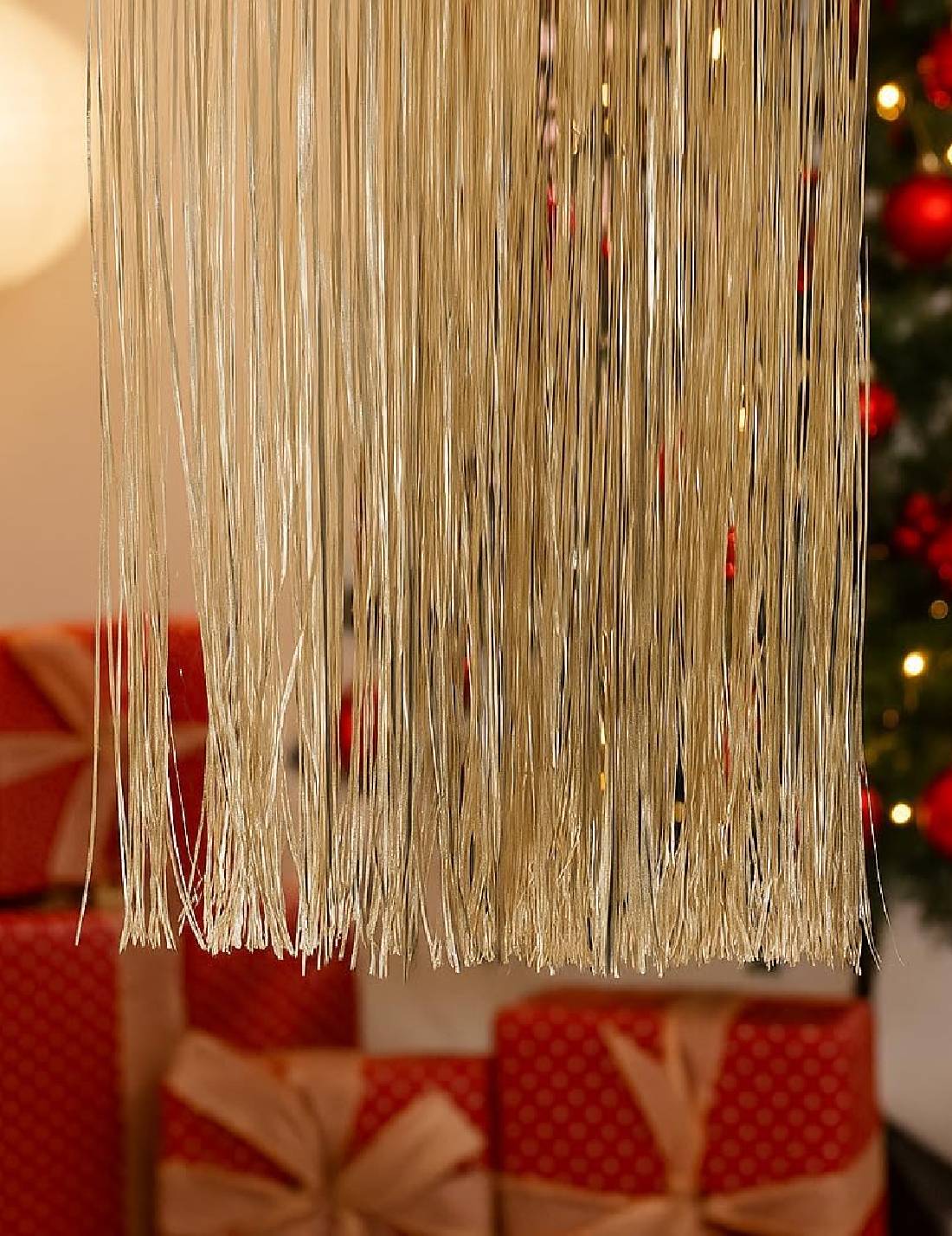 Addobbo Di Natale Frangia Decorativa Perla 50cm