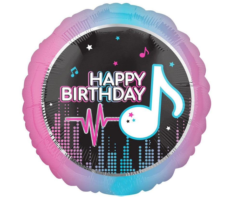 Palloncino Metalfoil Happy Birthday Musica 18" 46cm
