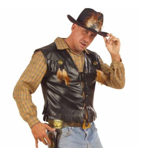 Gilet Cowboy Similpelle - Accessori Costumi Carnevale