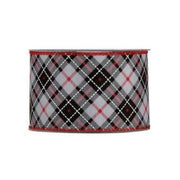 Nastro In Tessuto Tartan Scozzese Rosso E Nero 63mmx10m