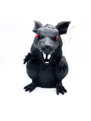 Topo Nero Indemoniato 17cm Scherzi Halloween