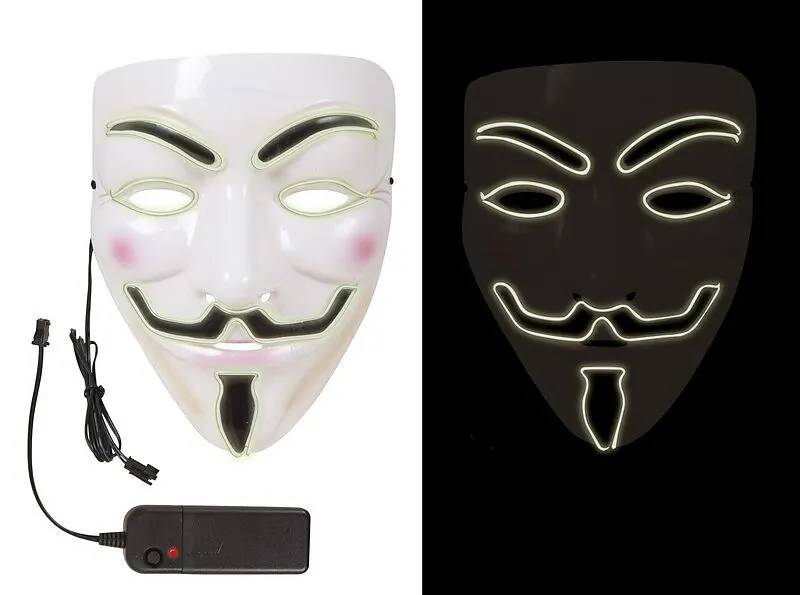 Maschera Halloween V Per Vendetta Con Led