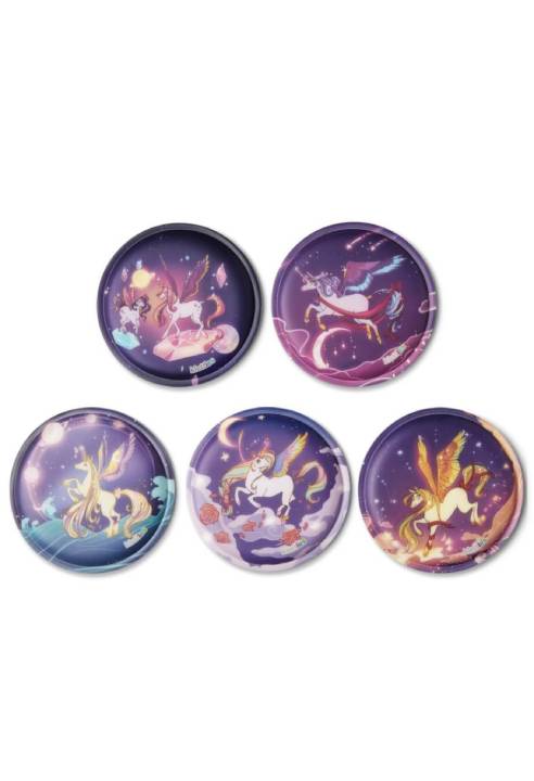 Set 5 Kletties Accessorio Con Velcro Zaino Ergobag 24 Unicorno