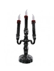 Decorazione Di Halloween Candelabro Teschi Horror Led 32cm