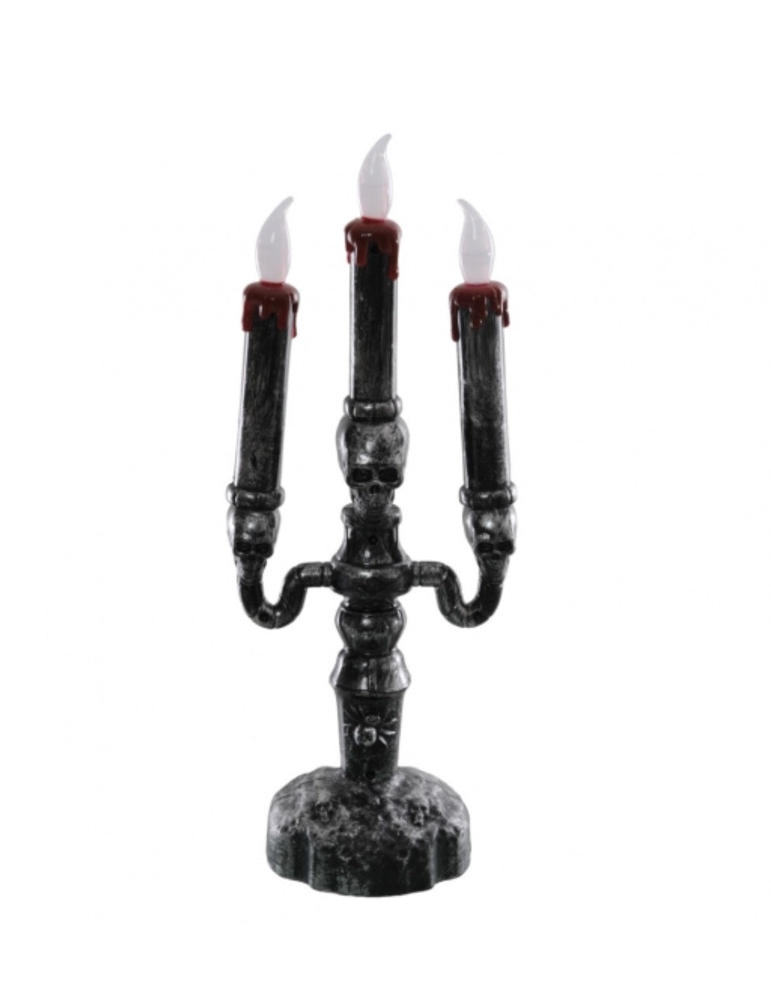 Decorazione Di Halloween Candelabro Teschi Horror Led 32cm