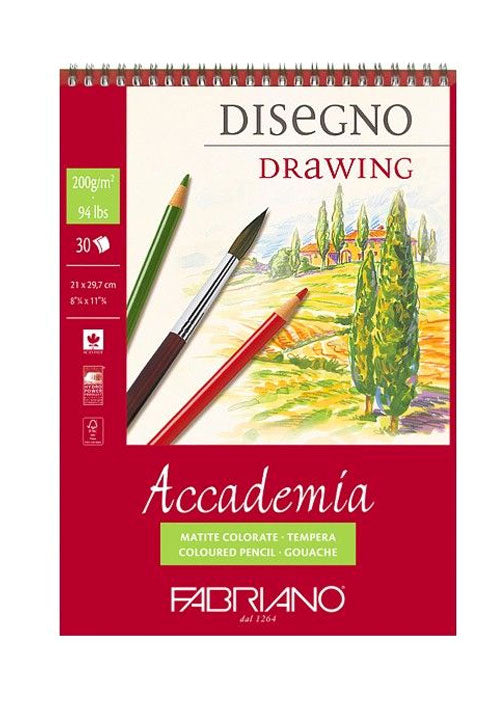 Album Blocco Accademia Disegno Fabriano Spiralato 21x29,7 200 g/mq 30 Fogli