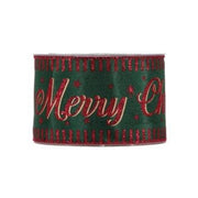 Nastro In Tessuto Rosso E Verde Con Scritta "Merry Christmas" 63mmx10m