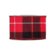 Nastro In Tessuto Scozzese Rosso E Nero 63mmx10m