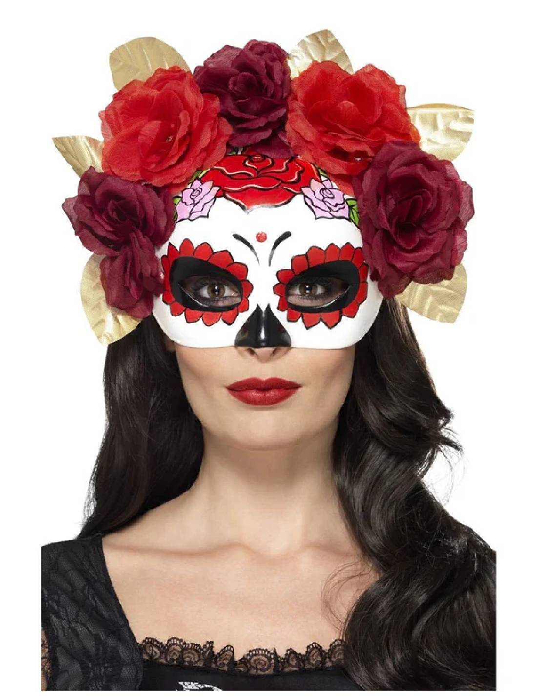 Accessorio Di Halloween Maschera Rose Giorno Dei Morti