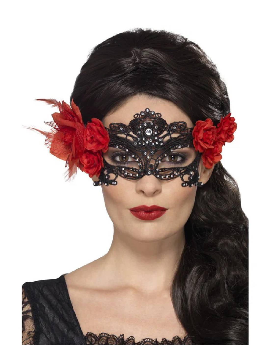 Accessorio Di Halloween Maschera In Filigrana Di Pizzo Giorno Dei Morti