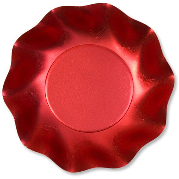 Piatto Fondo Ø 24 Rosso Satinato 8Pz