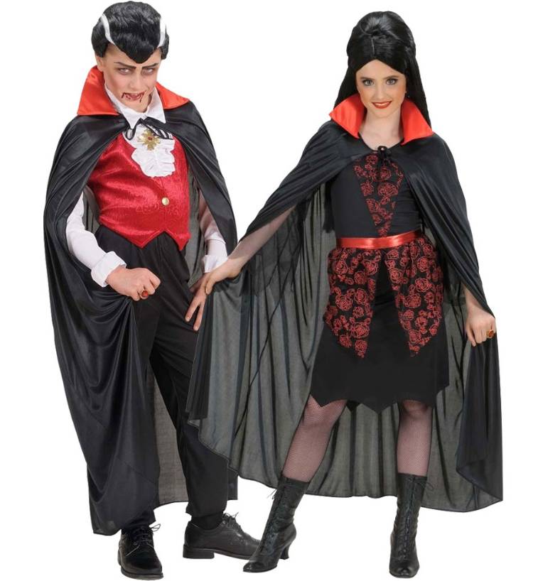 Mantello Colletto Rosso In Raso 110cm - Accessori Carnevale/Halloween