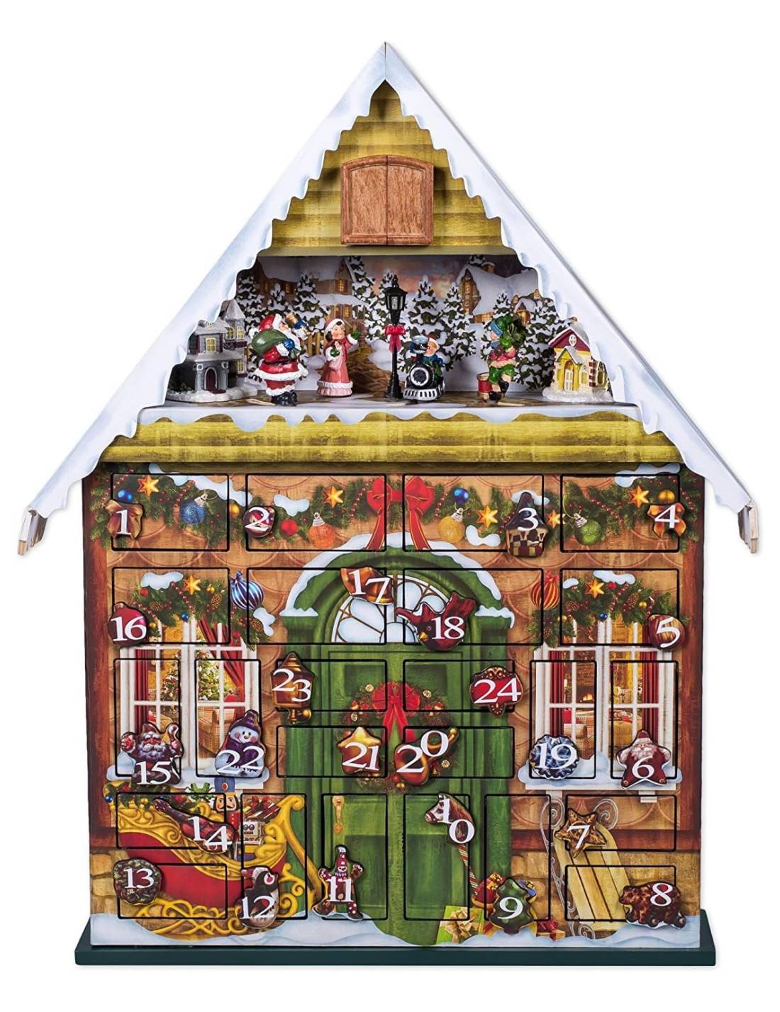 Carillon Villaggio Di Natale Calendario Dell'Avvento 55cm