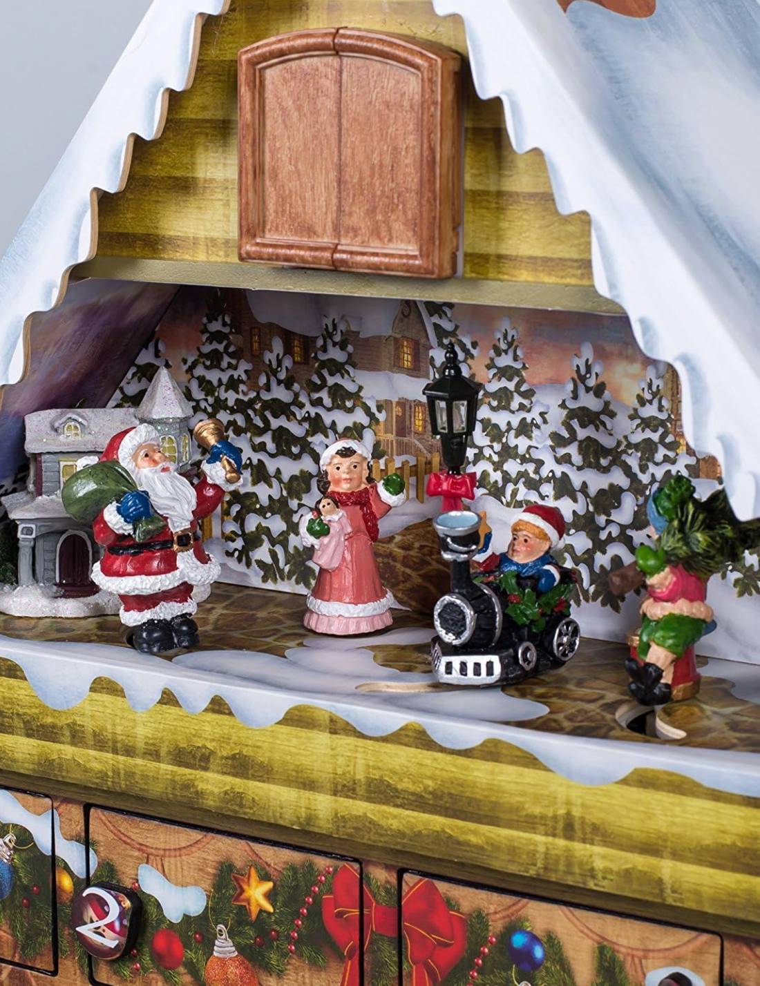 Carillon Villaggio Di Natale Calendario Dell'Avvento 55cm