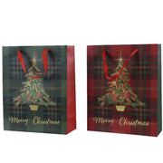 Busta Sacchetto Natale Fantasia Tartan Albero Assortito 50x72cm