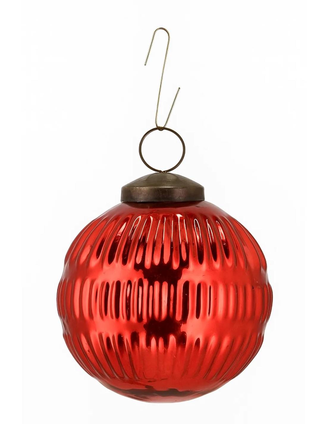 Pallina Albero Di Natale In Vetro Rossa Colonna 10cm