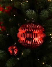 Pallina Albero Di Natale In Vetro Rossa Colonna 10cm