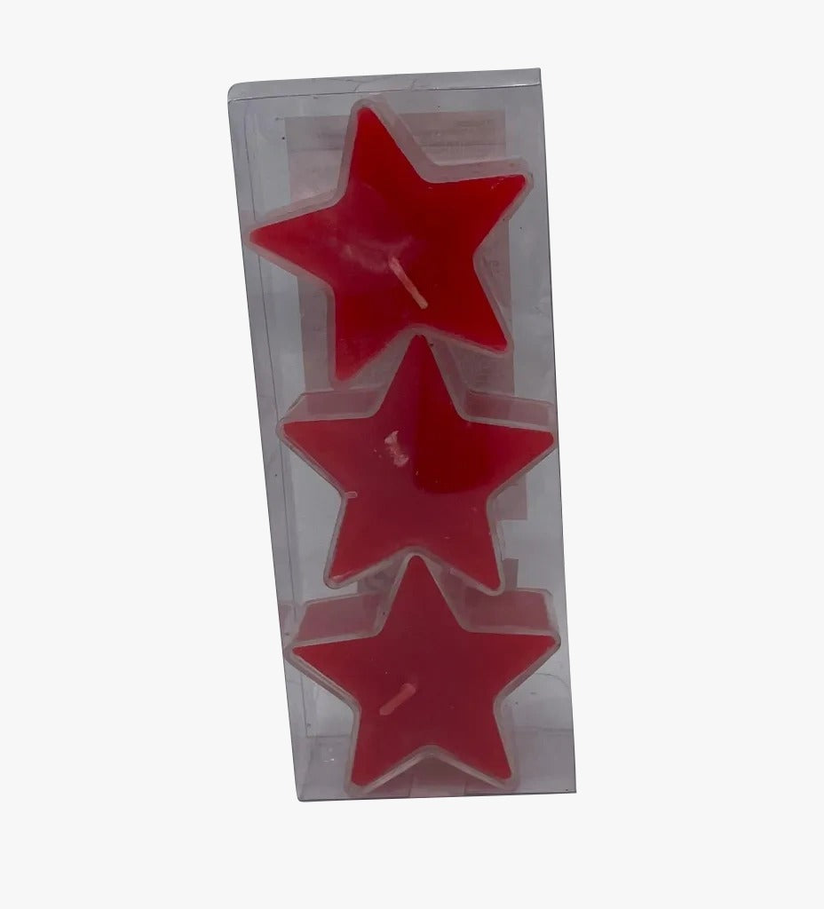 Candela Natalizia Rossa Stella Tealight 3Pz