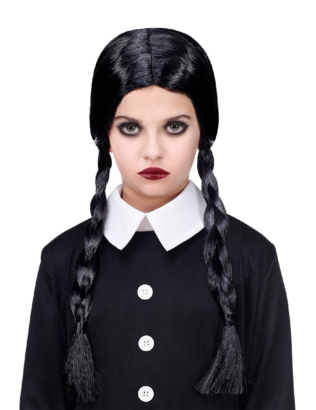 Parrucca Di Halloween Carnevale Mercoledì Addams