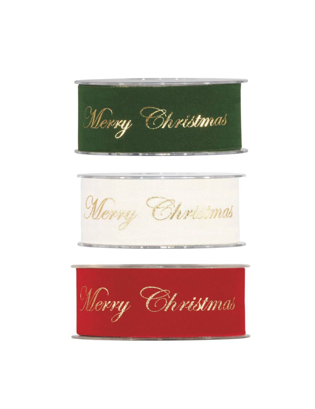 Nastro Natalizio In Velluto Merry Christmas 40mm x 10mt