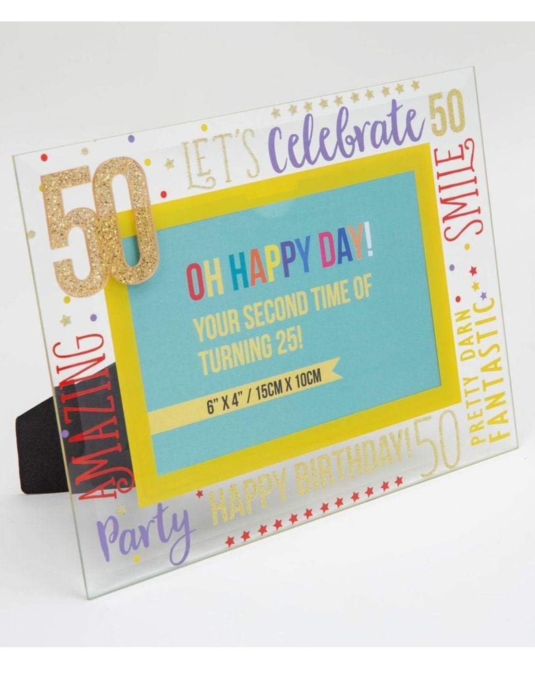 Cornice Portafoto In Vetro Compleanno 50 Anni