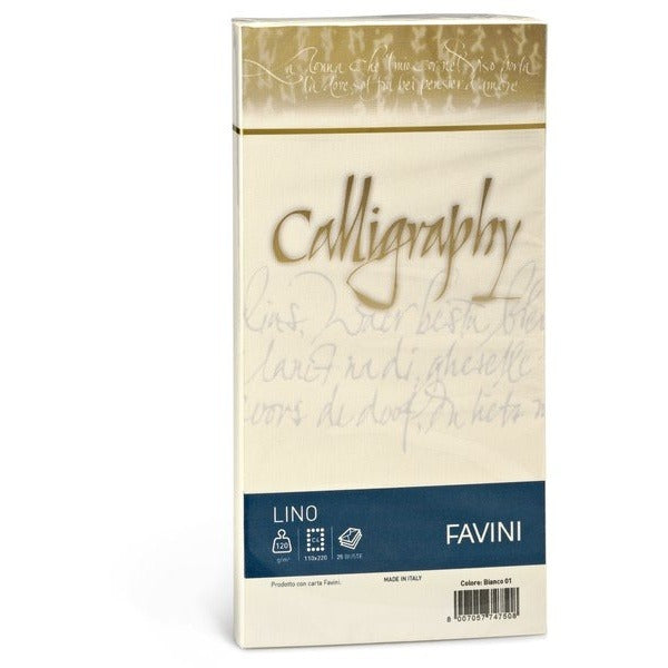 Buste Per Lettere Favini Calligraphy Canvas 11x22cm 25pz Avorio