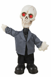 Scheletro Animato Con Abito Suono E Luci 42cm Ornamenti Halloween