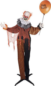 Decorazione Di Halloween Clown Assassino Animato Con Suoni E Luci 1,66m