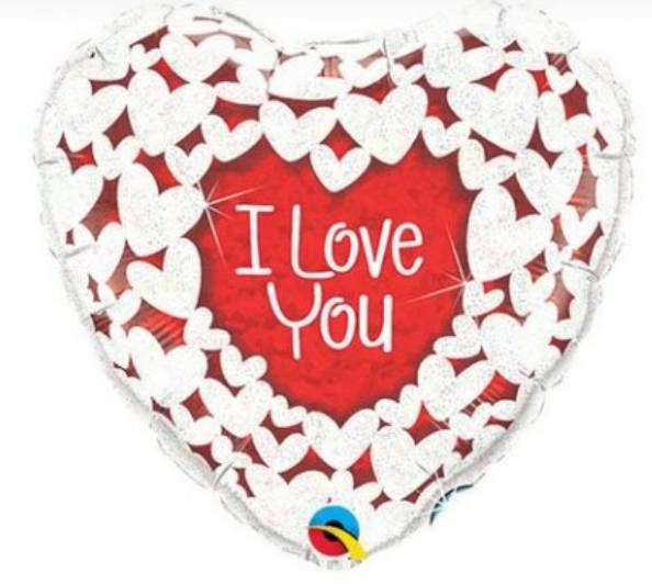 Palloncino Sagomato Cuore Cangiante "I Love You" 18" 46cm