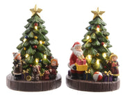 Carillon Natale Abero Con Babbo Natale Bambini E Regali Con Luce Prodotto Assortito