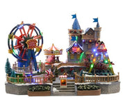 Carillon Natalizio Luna Park Con Giostre E Castello