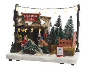 Carillon Villaggio Di Natale Negozio Di Alberi 18x10,5x14,2cm