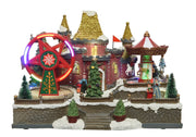 Carillon Villaggio Natale Ruota Con Led E Movimento