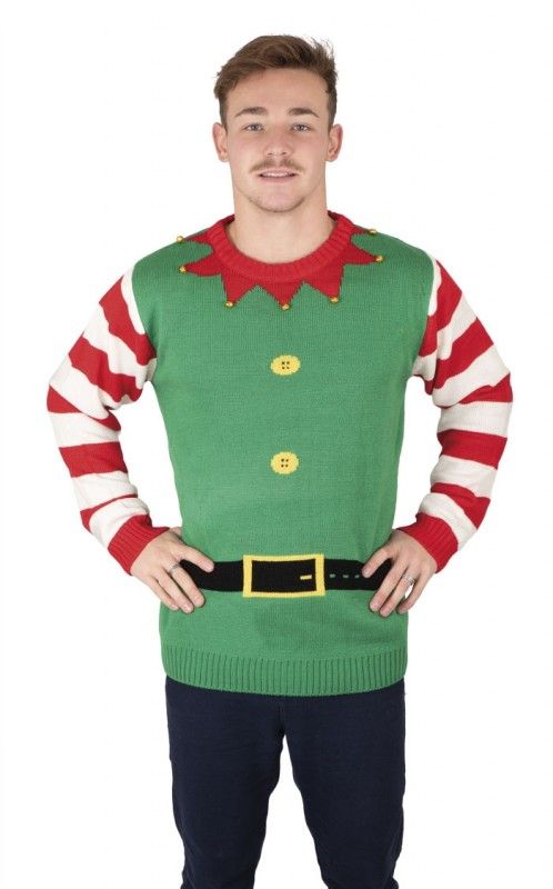 Costume Natalizio Adulto Taglia S Maglione Elfo Di Babbo Natale