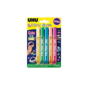 Set 5pz Uhu Colla Decorativa Glitter Glue Glow 10ml