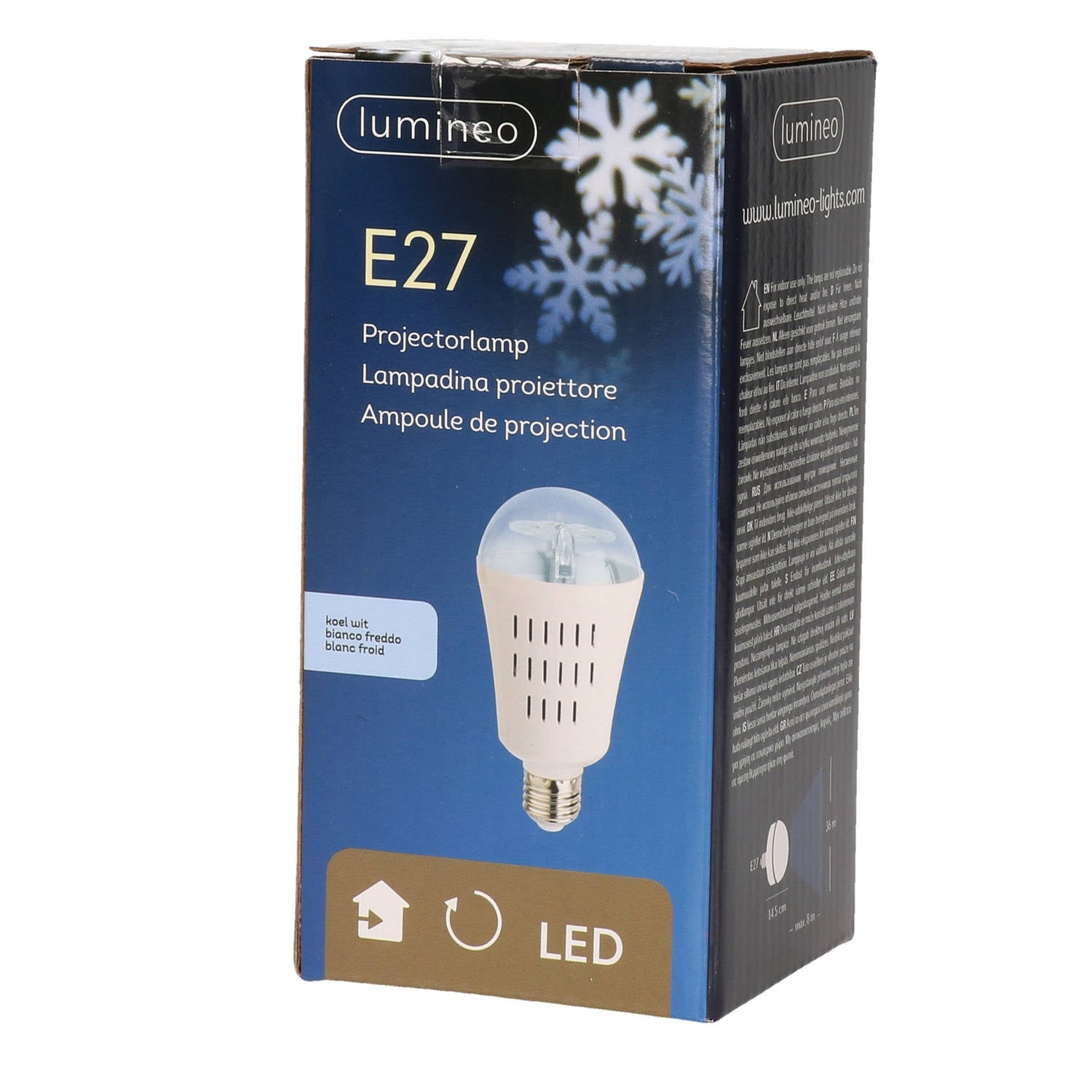 Lampadina LED 4W Proiettore Fiocchi Di Neve Bianco Freddo